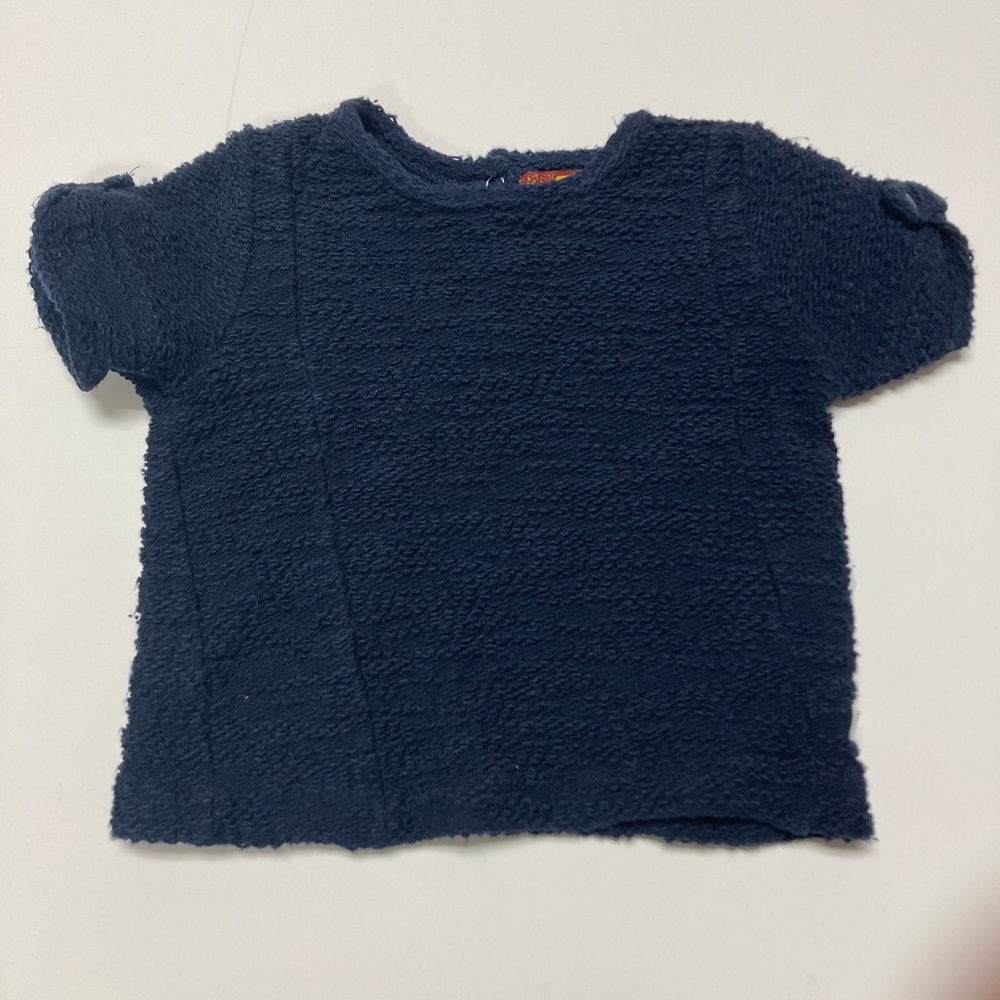 7 FOR ALL MANKIND Textured Sweater Short Sleeve Top